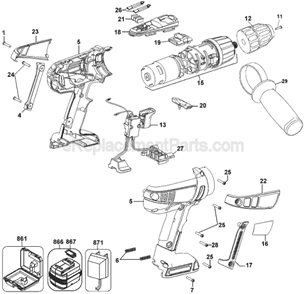 Part Location Diagram of 5101990-00 DeWALT Side Handle